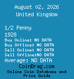 United Kingdom 1/2 Penny 1928  coin