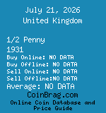 United Kingdom 1/2 Penny 1931  coin