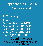 New Zealand 1/2 Penny 1965  coin