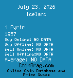 Iceland 1 Eyrir 1957  coin