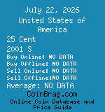United States of America 25 Cent 2001 S coin