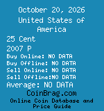 United States of America 25 Cent 2007 P coin
