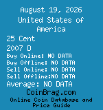 United States of America 25 Cent 2007 D coin