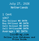 Netherlands 1 Cent 1907  coin