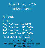 Netherlands 5 Cent 1913  coin