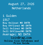 Netherlands 1 Gulden 1917  coin