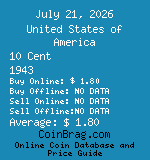 United States of America 10 Cent 1943  coin
