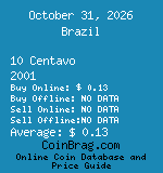 Brazil 10 Centavo 2001  coin