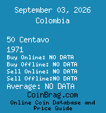 Colombia 50 Centavo 1971  coin