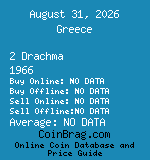 Greece 2 Drachma 1966  coin
