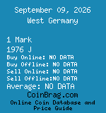 West Germany 1 Mark 1976 J coin