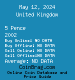 United Kingdom 5 Pence 2002  coin