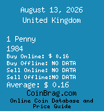 United Kingdom 1 Penny 1984  coin