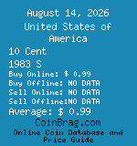United States of America 10 Cent 1983 S coin