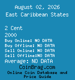 East Caribbean States 2 Cent 2000  coin