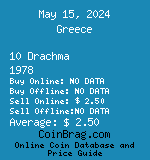 Greece 10 Drachma 1978  coin