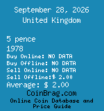 United Kingdom 5 pence 1978  coin