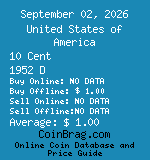 United States of America 10 Cent 1952 D coin
