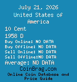 United States of America 10 Cent 1958 D coin