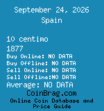 Spain 10 centimo 1877  coin