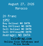 Morocco 20 Franc 1952  coin