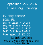 Guinea Pig Country 10 Magicbeanz 1981 FL coin