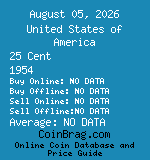 United States of America 25 Cent 1954  coin