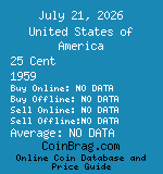 United States of America 25 Cent 1959  coin