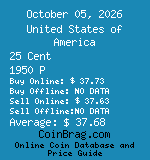 United States of America 25 Cent 1950 P coin