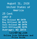 United States of America 25 Cent 1957 P coin