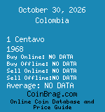 Colombia 1 Centavo 1968  coin