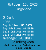Singapore 5 Cent 1986  coin