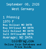 West Germany 1 Pfennig 1970 F coin