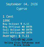 Cyprus 1 Cent 1996  coin
