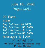 Yugoslavia 20 Para 1965  coin