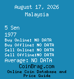 Malaysia 5 Sen 1977  coin