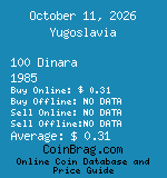 Yugoslavia 100 Dinara 1985  coin
