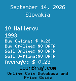 Slovakia 10 Halierov 1993  coin