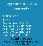 Venezuela 1 Bolivar 1977  coin
