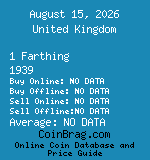 United Kingdom 1 Farthing 1939  coin