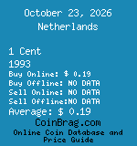 Netherlands 1 Cent 1993  coin