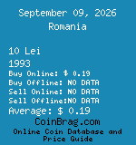 Romania 10 Lei 1993  coin