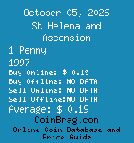 St Helena and Ascension 1 Penny 1997  coin