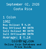 Costa Rica 1 Colon 1982  coin