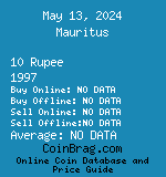 Mauritus 10 Rupee 1997  coin
