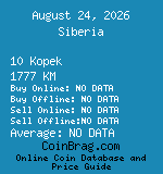 Siberia 10 Kopek 1777 KM coin