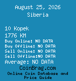 Siberia 10 Kopek 1776 KM coin