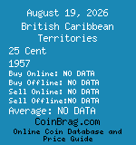 British Caribbean Territories 25 Cent 1957  coin
