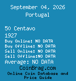 Portugal 50 Centavo 1927  coin