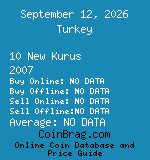 Turkey 10 New Kurus 2007  coin